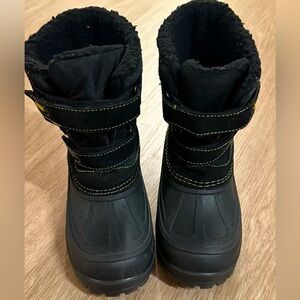 Black kids  Winter Boots with Velcro Straps